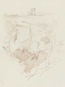 山上的废墟寺庙 作者 爱德华·李尔
