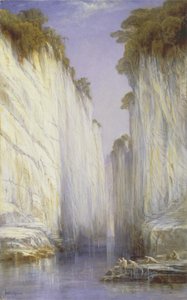 大理石岩石-Nerbudda Jubbolpore（布面油画） 作者 爱德华·李尔