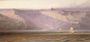 浩瀚的阿克罗克劳尼城墙，阿尔巴尼亚海岸（布面油画） 作者 爱德华·李尔