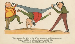 来自西方的一位老人，永远无法得到任何休息，来自伦敦Frederick Warne and Co.出版的“无意义的书”，1875年