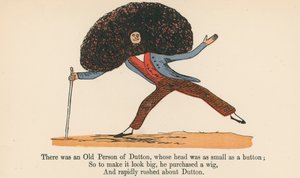 有一个Dutton的老人，他的头像按钮一样小，来自Frederick Warne and Co.，London，1875年出版的“A Book of Nonsense”。