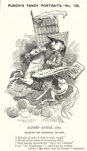 打孔漫画：阿尔弗雷德·奥斯汀，英国诗人兼《国家评论》编辑（版画） 作者 爱德华·林利（之后）桑伯恩