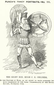 打孔卡通：休·柴尔德斯，英国自由党政治家（版画）