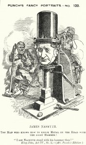打孔卡通：James Nasmyth，苏格兰工程师和蒸汽锤的发明者（雕刻） 作者 爱德华·林利（之后）桑伯恩