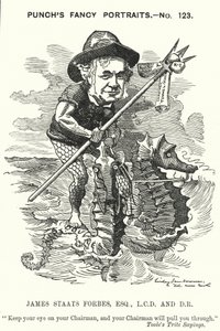 打孔卡通：James Staats Forbes，苏格兰铁路工程师和管理员（版画） 作者 爱德华·林利（之后）桑伯恩