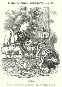 打孔漫画：欧伊达（Maria Louise Rame），英国小说家（版画） 作者 爱德华·林利（之后）桑伯恩