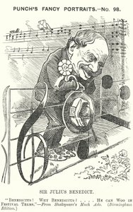 打孔卡通：朱利叶斯·本尼迪克特爵士，德国出生的作曲家和指挥家（版画） 作者 爱德华·林利（之后）桑伯恩