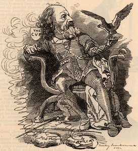 Cartoon of Alfred Tennyson (1809-1893) english poet 作者 爱德华·林利·桑伯恩