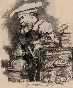 弗雷德里克·塞特尔·巴夫 (Frederick Settle Barff) 的卡通片），1882 年 5 月 20 日伦敦，Punch