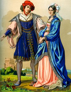 15世纪末的一对法国贵族夫妇 1849年。