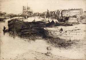 塞纳河畔的圣母院（蚀刻版画） 作者 爱德华·米林顿·辛格