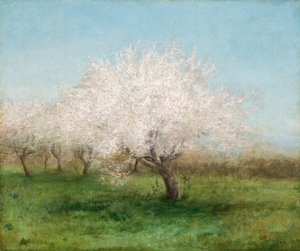 草地上的苹果树 1890 年（布面油画） 作者 爱德华·米切尔·班尼斯特