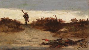 水边的渔夫，1886年。 作者 爱德华·米切尔·班尼斯特