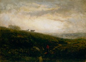 无题牛群下山坡，1881年。