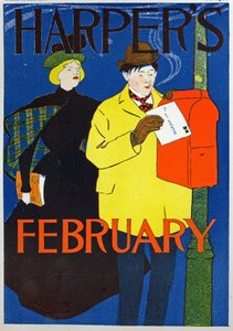 Science. Communication. Post. The Valentine letter, Poster by Penfiel for the magazine Harper