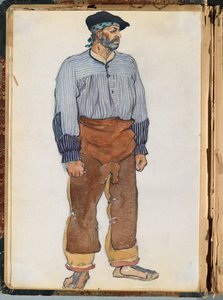 西班牙草图，c.1911（wc和纸上的石墨装在剪贴簿中） 作者 爱德华·彭菲尔德