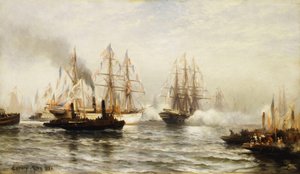 1885年6月20日在纽约湾接待伊泽雷号，1885年