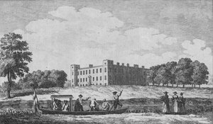 Sion House，从艾尔沃思教堂对面看到，c1760