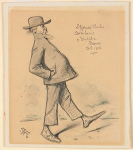 阿尔吉农·查尔斯·斯温伯恩 (Algernon Charles Swinburne) 在温布尔登公共球场 作者 爱德华·坦尼森·里德