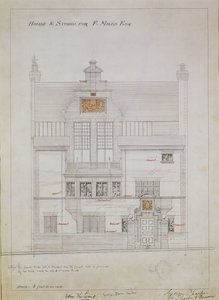 1878年至1879年，切尔西Tite Street的F. Miles Esq为House和Studio绘制工作图（纸上写着铅笔）（另见176481,176483-485）