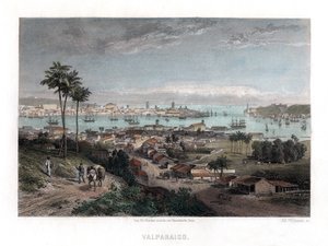 瓦尔帕莱索，智利，1840年 作者 爱德华·威尔曼