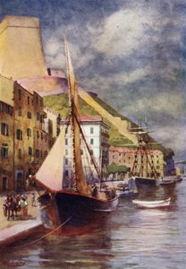 科西嘉：海港，博尼法西奥（彩色石版画）