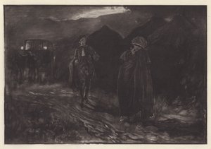 奥利弗-戈德史密斯（Oliver Goldsmith）为《她竭力征服》（石版画）绘制的插图 作者 埃德温·奥斯汀（后）修道院