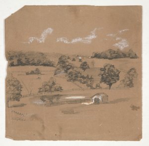 俯瞰牧场的农场景观 作者 埃德温奥斯汀修道院