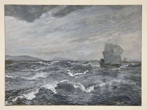 有帆船的海景 作者 埃德温奥斯汀修道院