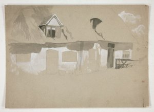 小屋外观草图 作者 埃德温奥斯汀修道院
