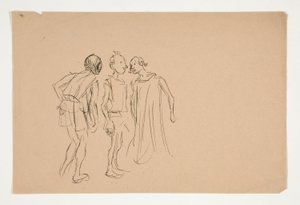 三个男人的素描（1937.1072 作者 埃德温奥斯汀修道院