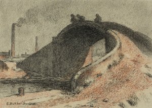 运河桥（纸上粉彩画）