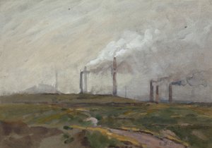 傍晚的风景（纸上水彩画）