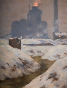 炉与雪，风景（布面油画）