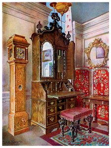 一组18世纪初期的家具，1910年。
