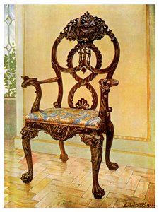 刻于奇彭代尔（Chippendale）早期的主席主席，1911-1912年。