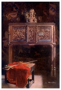 橡木雕刻的Lous XII礼服，1910年。 作者 埃德温·佛利