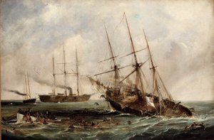 1864年6月19日，由美国铁甲Kearsarge破坏同盟蒸汽船阿拉巴马州