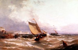 海岸线上的渔船 作者 埃德温·海斯（Edwin Hayes）