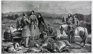 维多利亚女王在1850年的绘画之后降落在Loch Muick 作者 埃德温·兰瑟