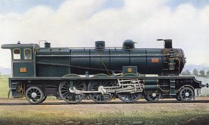 两个共和国的产品：“太平洋”型蒸汽机。 4501，巴黎-奥尔良铁路。 1910（平版印刷）