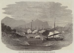 HM Gun-Boat Flamer的小船在Cho-Kee Bay摧毁了中国海盗军团