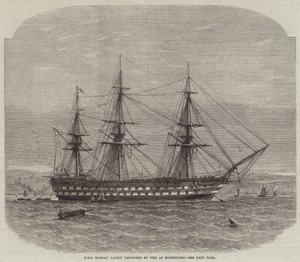 HMS Bombay，最近被蒙得维的亚的Fire摧毁