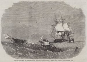 HMS Diadem在百慕大附近起飞了Dismasted American Ship CW Connor的船员