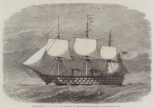 HMS维多利亚，102支枪，地中海舰队的新旗舰 作者 Edwin Weedon
