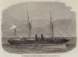 位于加来码头的同盟螺旋蒸锅Rappahannock 作者 Edwin Weedon