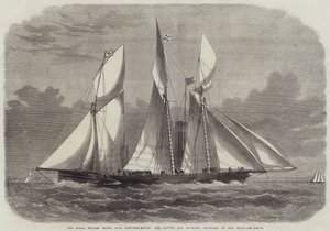 皇家泰晤士游艇俱乐部Schooner-Match，Xantha和Gloriana在Nore四舍五入