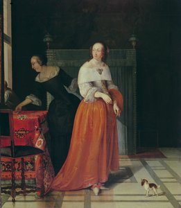 内部与一位女士和她的女仆