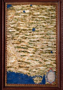 La Sogdiane，一个覆盖乌兹别克斯坦、塔吉克斯坦和阿富汗部分地区的领土，由Egnazio Danti（1536-1586）数学家、宇宙学家和意大利建筑师绘制的地图。1567年左右。佛罗伦萨，韦基奥宫，Mappamondo厅 作者 埃尼亚齐奥·丹蒂（Egnazio Danti）