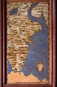 麦哲伦的底特律地图由埃格纳西奥-丹蒂（1536-1586）数学家、宇宙学家和意大利建筑师制作。1567年左右。佛罗伦萨，韦基奥宫，Mappamondo厅 作者 埃尼亚齐奥·丹蒂（Egnazio Danti）